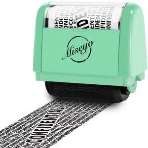 Wide Roller Stamp Identity Theft Stamp 1.5 Inch Perfect for Privacy Protection - Mint Green Wide Roller Stamp Identity Theft Stamp 1.5 Inch Perfect for Privacy Protection - Mint Green