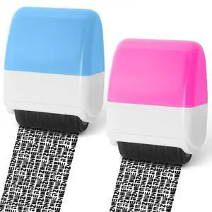 2 Pack Identity Theft Protection Roller Stamp, Stamps for Mailing | Protect Your ID Theft Protection Roller Stamp for Mail Address ID Blackout Privacy & Security(Blue and Pink) 2 Pack Identity Theft Protection Roller Stamp, Stamps for Mailing | Protect Your ID Theft Protection Roller Stamp for Mail Address ID Blackout Privacy & Security(Blue and Pink)