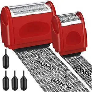 2 Pack Identity Protection Roller Stamp 4 Pack Refill Ink,Red | Confidential Privacy Stamp, Information Blocker for ID, Account, Data and Address Security, Prevents Identity Theft Risk 2 Pack Identity Protection Roller Stamp 4 Pack Refill Ink,Red | Confidential Privacy Stamp, Information Blocker for ID, Account, Data and Address Security, Prevents Identity Theft Risk