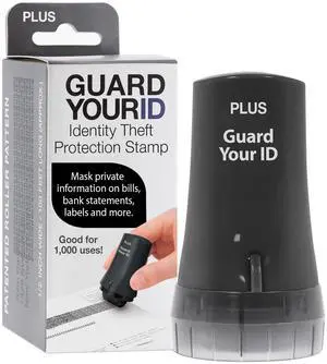Guard Your ID Identity Theft Protection Roller Stamp for Mail, Black Guard Your ID Identity Theft Protection Roller Stamp for Mail, Black