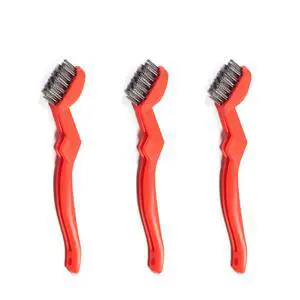 3-Pack 7" Stainless Steel Wire Brushes - 40% Denser Than Standard Brushes - for Heavy-Duty Cleaning: Grill Grates, Uncoated Pans, Rust Removal, Deburring & Metal Cleaning 3-Pack 7" Stainless Steel Wire Brushes - 40% Denser Than Standard Brushes - for Heavy-Duty Cleaning: Grill Grates, Uncoated Pans, Rust Removal, Deburring & Metal Cleaning