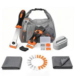 Glass Cooktop Cleaning Kit,4-in-1 Scraper with 20 Blades, Non-Scratch Dish Brush with Absorbent Cloth&Storage BagStove Top Deep Cleaning Set for Kitchen Ceramic, Halogen, Gas Stove & Glass Surfaces Glass Cooktop Cleaning Kit,4-in-1 Scraper with 20 Blades, Non-Scratch Dish Brush with Absorbent Cloth&Storage BagStove Top Deep Cleaning Set for Kitchen Ceramic, Halogen, Gas Stove & Glass Surfaces