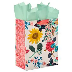 9" Medium Gift Bag with Tissue Paper (Bright Flowers) 9" Medium Gift Bag with Tissue Paper (Bright Flowers)