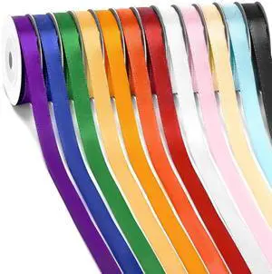 Rainbow Satin Ribbon, 12 Colors 3/8 Inch x 12 Rolls | Total 120 Yards, Colorful Ribbon for Gift Wrapping, Hair Bows, Flower Bouquet, Wedding Party Decoration Rainbow Satin Ribbon, 12 Colors 3/8 Inch x 12 Rolls | Total 120 Yards, Colorful Ribbon for Gift Wrapping, Hair Bows, Flower Bouquet, Wedding Party Decoration