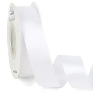 Double Faced White Satin Ribbon,1 x Continuous 25 Yards,Use for Bows Bouquet,Gift Wrapping,Floral Arrangement Double Faced White Satin Ribbon,1 x Continuous 25 Yards,Use for Bows Bouquet,Gift Wrapping,Floral Arrangement
