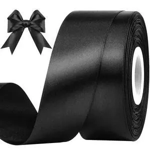 Black Satin Ribbon, 1-1/2 Inches, 50 Yards | For Bows, Flower Bouquets, Gift Wrapping, Wedding, DIY Crafts Black Satin Ribbon, 1-1/2 Inches, 50 Yards | For Bows, Flower Bouquets, Gift Wrapping, Wedding, DIY Crafts