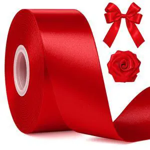 1 1/2 in 30 Yards Polyester Red Ribbon for Gift Wrapping Festival Decor | Texture Red Satin Ribbon, Smooth and Glossy, Strengthen Edge Stitching, Perfect for Christmas Day, Valentine's Day Crafts 1 1/2 in 30 Yards Polyester Red Ribbon for Gift Wrapping Festival Decor | Texture Red Satin Ribbon, Smooth and Glossy, Strengthen Edge Stitching, Perfect for Christmas Day, Valentine's Day Crafts