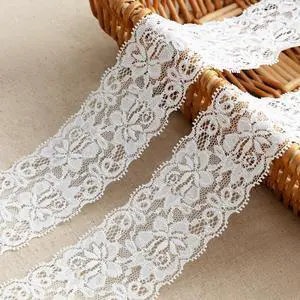 Lace Trim Ribbon, 5-Yard White Lace Ribbon, 2.36 Inch Width White Laces Trims Delicate Floral Pattern Ribbons for Crafts Sewing and Bridal Wedding Dress Applique Decorations Lace Trim Ribbon, 5-Yard White Lace Ribbon, 2.36 Inch Width White Laces Trims Delicate Floral Pattern Ribbons for Crafts Sewing and Bridal Wedding Dress Applique Decorations