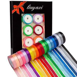 3/8 Inch Satin Ribbon Set 20 Rolls Rainbow Ribbon, 5 Yards Each (Total 100 Yards), Decorative Ribbon for Gift Wrapping, Crafts Hair Bows, Flower Bouquet, Wedding Party Decorat 3/8 Inch Satin Ribbon Set 20 Rolls Rainbow Ribbon, 5 Yards Each (Total 100 Yards), Decorative Ribbon for Gift Wrapping, Crafts Hair Bows, Flower Bouquet, Wedding Party Decorat