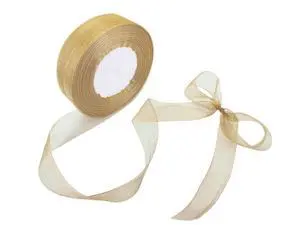 1 Inch 50 Yards Sheer Organza Ribbon Chiffon Ribbon for Gift Wrapping Wedding Bouquet Crafts (Gold) 1 Inch 50 Yards Sheer Organza Ribbon Chiffon Ribbon for Gift Wrapping Wedding Bouquet Crafts (Gold)