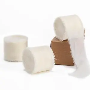 Ivory Handmade Chiffon Ribbon,1.5Inch x 3 Rolls Total 24 Yards Satin Ribbon | Ivory Fringe Chiffon Silk Ribbon,for Wrapping Wedding Invitations,Bridal Bouquets,DIY Crafts,Home Decor and More Ivory Handmade Chiffon Ribbon,1.5Inch x 3 Rolls Total 24 Yards Satin Ribbon | Ivory Fringe Chiffon Silk Ribbon,for Wrapping Wedding Invitations,Bridal Bouquets,DIY Crafts,Home Decor and More