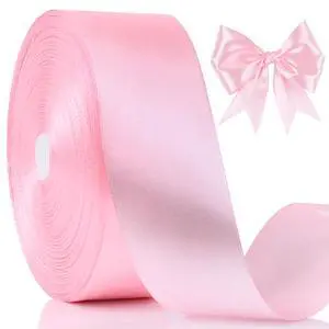 100 Yards Ribbon,1-1/2 Inch Pink Satin Ribbon,Single Face Satin Ribbons | Perfect for Gift Wrapping,Wedding Decoration,Handmade Bows,Wrapping Bouquet and More 100 Yards Ribbon,1-1/2 Inch Pink Satin Ribbon,Single Face Satin Ribbons | Perfect for Gift Wrapping,Wedding Decoration,Handmade Bows,Wrapping Bouquet and More