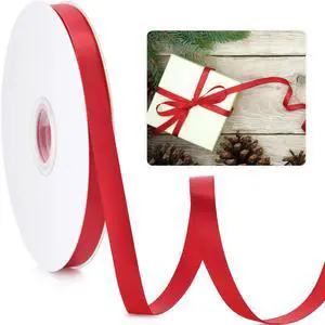 Red Ribbon 3/8", Ribbon for Gift Wrapping Flower Bouquet Crafts Bow Leis Hair, Satin Fabric Ribbons for Bridal Wedding Party Decoration Every Holiday 50 Yards Red Ribbon 3/8", Ribbon for Gift Wrapping Flower Bouquet Crafts Bow Leis Hair, Satin Fabric Ribbons for Bridal Wedding Party Decoration Every Holiday 50 Yards