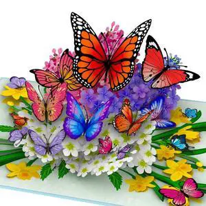 Butterflies in Nature Pop Up Card - 3D Butterfly Card for Wife, Husband, Girlfriend, Mom, Dad, Mother, Father (Birthday Card, Get Well, Thank You, Anniversary) Butterflies in Nature Pop Up Card - 3D Butterfly Card for Wife, Husband, Girlfriend, Mom, Dad, Mother, Father (Birthday Card, Get Well, Thank You, Anniversary)