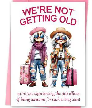Funny Birthday Card Gifts for Women Her Best Friend | Aging Humor Birthday Decorations for BFF Sister Coworker, Printed Message Inside with Envelope, Idea for Party Celebrations Funny Birthday Card Gifts for Women Her Best Friend | Aging Humor Birthday Decorations for BFF Sister Coworker, Printed Message Inside with Envelope, Idea for Party Celebrations