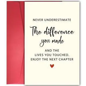 Goodbye Card for Coworkers Leaving - Heartfelt Farewell Card with Uplifting Message Never Underestimate The Difference You Made, Retirement Gifts for Women Men, New Job Card for Boss Friends Goodbye Card for Coworkers Leaving - Heartfelt Farewell Card with Uplifting Message Never Underestimate The Difference You Made, Retirement Gifts for Women Men, New Job Card for Boss Friends