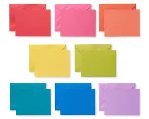 Single Panel Blank Cards with Envelopes, Rainbow Colors (200-Count) Single Panel Blank Cards with Envelopes, Rainbow Colors (200-Count)