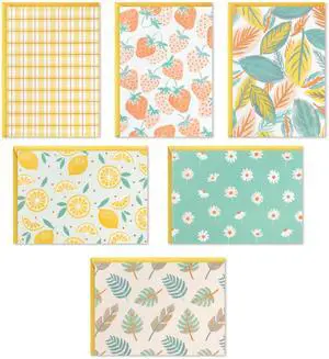 Assorted Blank Cards, 24-Pack (Florals, Gingham, Strawberries) | Assorted Spring Designs, Daisies, Strawberries, Gingham, Leaves, Coordinating Envelopes Included, Cards Measure 3.75 X 5.2 in Assorted Blank Cards, 24-Pack (Florals, Gingham, Strawberries) | Assorted Spring Designs, Daisies, Strawberries, Gingham, Leaves, Coordinating Envelopes Included, Cards Measure 3.75 X 5.2 in