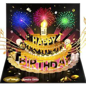 Pop Up Birthday Cards for Men, LED Light & Music Blow The Candle | 3D Balloons, Singing Happy Birthday gifts Card for Husband - Women, Kids, Son, Her, & Dad Pop Up Birthday Cards for Men, LED Light & Music Blow The Candle | 3D Balloons, Singing Happy Birthday gifts Card for Husband - Women, Kids, Son, Her, & Dad