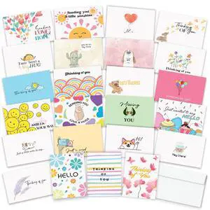 Thinking of You Cards with Envelopes - 24 Thinking of You Greeting Cards with Unique Designs and Inspiring Words - The Perfect Encouragement Cards to Send to a Close Friend, Relative or Loved One (24) Thinking of You Cards with Envelopes - 24 Thinking of You Greeting Cards with Unique Designs and Inspiring Words - The Perfect Encouragement Cards to Send to a Close Friend, Relative or Loved One (24)