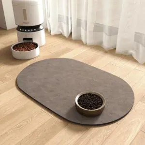 Absorbent Dog Food Mat-Dog Mat for Food and Water Bowl | Quick Dry Pet Dish Mat, No Stains & Easy Clean Cat Rug for Messy Drinkers Cat Accessories Pet Supplies, 12"x19", Brown Absorbent Dog Food Mat-Dog Mat for Food and Water Bowl | Quick Dry Pet Dish Mat, No Stains & Easy Clean Cat Rug for Messy Drinkers Cat Accessories Pet Supplies, 12"x19", Brown