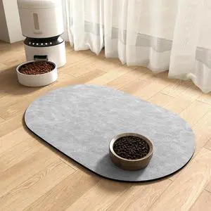 Absorbent Dog Food Mat-Dog Mat for Food and Water Bowl | Quick Dry Pet Dish Mat, No Stains & Easy Clean Cat Rug for Messy Drinkers Cat Accessories Pet Supplies, 12"x19", Lightgrey Absorbent Dog Food Mat-Dog Mat for Food and Water Bowl | Quick Dry Pet Dish Mat, No Stains & Easy Clean Cat Rug for Messy Drinkers Cat Accessories Pet Supplies, 12"x19", Lightgrey