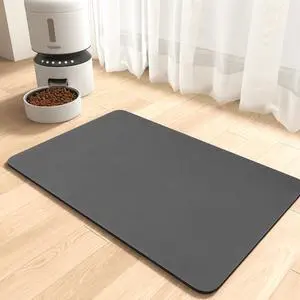 Absorbent Pet Feeding Mat-No Stains Pet Mat for Food and Water Bowl-Quick Dry Cat & Dog Food Mat Water Dispenser Mat-Pet Supplies Mat-Dog Water Bowl Mat for Messy Drinker,Darkgrey,12"x19" Absorbent Pet Feeding Mat-No Stains Pet Mat for Food and Water Bowl-Quick Dry Cat & Dog Food Mat Water Dispenser Mat-Pet Supplies Mat-Dog Water Bowl Mat for Messy Drinker,Darkgrey,12"x19"