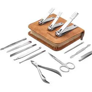 Manicure Set, Nail Professional Kit Manicure Kits Nail Clipper Sets, 13PCS Stainless Steel Pedicure Sets Mens Grooming Tool, with Brown Leather Travel Case for Men Manicure Set, Nail Professional Kit Manicure Kits Nail Clipper Sets, 13PCS Stainless Steel Pedicure Sets Mens Grooming Tool, with Brown Leather Travel Case for Men