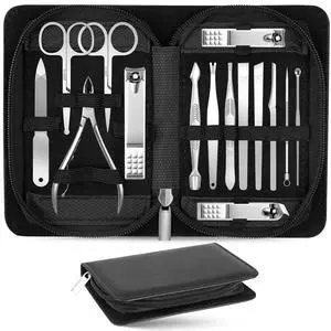 Nail Clippers Set - 15 Pcs Professional Manicure Pedicure Kit Gifts for Fathers Day Men Women, Stainless Steel Fingernail Toenail Cutters, Nail Care Grooming Tools with Luxurious Leather Travel Case Nail Clippers Set - 15 Pcs Professional Manicure Pedicure Kit Gifts for Fathers Day Men Women, Stainless Steel Fingernail Toenail Cutters, Nail Care Grooming Tools with Luxurious Leather Travel Case