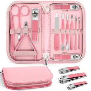 Manicure Pedicure Set, 12 Pcs Nail Care Kit for Women, Mens Nail Grooming Kit, Manicure & Pedicure Tools & Accessories, Pink Nail Kit Manicure Set Luxury Leather Case for Home Salon Use Manicure Pedicure Set, 12 Pcs Nail Care Kit for Women, Mens Nail Grooming Kit, Manicure & Pedicure Tools & Accessories, Pink Nail Kit Manicure Set Luxury Leather Case for Home Salon Use