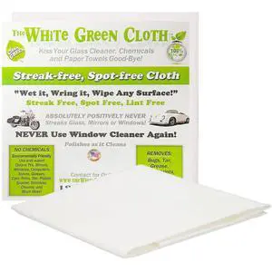 1-Pack Reusable Cleaning Cloth for Streak-Free Windows, Mirrors & All-Purpose Cleaning Chemical-Free, Absorbent, Non-Abrasive, 16" x 16" White Cleaning Rag, Made in the USA 1-Pack Reusable Cleaning Cloth for Streak-Free Windows, Mirrors & All-Purpose Cleaning Chemical-Free, Absorbent, Non-Abrasive, 16" x 16" White Cleaning Rag, Made in the USA