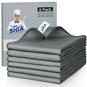 Ultra Fine Microfiber Glass Cleaning Cloths, Pack of 6 | Lint free window cleaning cloths, ultra fine microfiber polishing cloths, 34 x 39 cm(13.3 x 15.3 inch) Ultra Fine Microfiber Glass Cleaning Cloths, Pack of 6 | Lint free window cleaning cloths, ultra fine microfiber polishing cloths, 34 x 39 cm(13.3 x 15.3 inch)