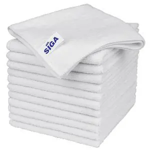 Microfiber Cleaning Cloths, Streak Free Microfiber Towels, 12 Pack | All-purpose microfiber cloths, ultra absorbent, reusable household cleaning towels, White 32 x 32 cm(12.6 x 12.6 inch) Microfiber Cleaning Cloths, Streak Free Microfiber Towels, 12 Pack | All-purpose microfiber cloths, ultra absorbent, reusable household cleaning towels, White 32 x 32 cm(12.6 x 12.6 inch)