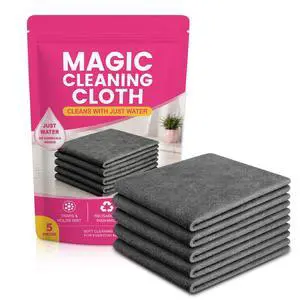 5PCS Magic Cleaning Cloth, Thick Microfiber, StreakFree for Windows & Glass, Lint Free Reusable Glass Cleaning Rags, Streak Free Magic Cloth for Car Windshields, Mirrors, Stainless Steel (20x30cm) 5PCS Magic Cleaning Cloth, Thick Microfiber, StreakFree for Windows & Glass, Lint Free Reusable Glass Cleaning Rags, Streak Free Magic Cloth for Car Windshields, Mirrors, Stainless Steel (20x30cm)