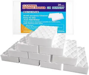 Magic Cleaning Sponge Eraser, 20 Pack Melamine Sponges 2X Density | Long Lasting,Cleaning Sponge for Kitchen, Bathroom,Bathtub, Sink,Furniture, Wall Cleaner Magic Cleaning Sponge Eraser, 20 Pack Melamine Sponges 2X Density | Long Lasting,Cleaning Sponge for Kitchen, Bathroom,Bathtub, Sink,Furniture, Wall Cleaner