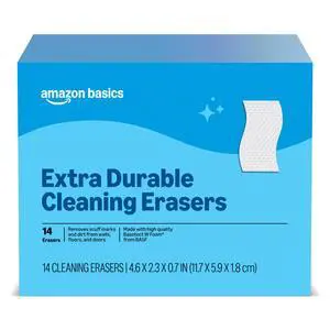 Extra Durable Cleaning Erasers, Removes Scuff Marks and Dirt from Walls, Floors and Doors, 2 Packs of 7 Extra Durable Cleaning Erasers, Removes Scuff Marks and Dirt from Walls, Floors and Doors, 2 Packs of 7