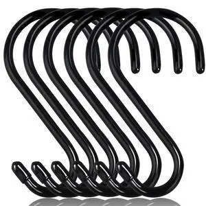 6 Inch Heavy Duty S Hooks, Large S Hook for Hanging Plants, Vinyl Coated S Hook 6 Pack Sturdy Non Slip Black S Hooks for Hanging Closet,Bird Feeders,Kitchen,Large Object,Garden Tools 6 Inch Heavy Duty S Hooks, Large S Hook for Hanging Plants, Vinyl Coated S Hook 6 Pack Sturdy Non Slip Black S Hooks for Hanging Closet,Bird Feeders,Kitchen,Large Object,Garden Tools