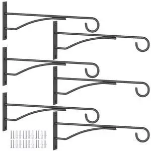 8" Plant Hangers Hanging Hooks Minimalist 6 Pack, Black | Plant Bracket for Wall Fence Porch Outdoor Indoor, Metal Hooks for Basket, Flower, Planter, Feeder, Lantern, Wind Chime 8" Plant Hangers Hanging Hooks Minimalist 6 Pack, Black | Plant Bracket for Wall Fence Porch Outdoor Indoor, Metal Hooks for Basket, Flower, Planter, Feeder, Lantern, Wind Chime