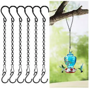 6 Pack 11 Inch Plant Hanger,Black Hanging Chains with S Hooks for Hanging Plants,Adjustable Replacement Plant Hangers Outdoor for Bird Feeders,Lanterns and Flower Basket Pots,Black 6 Pack 11 Inch Plant Hanger,Black Hanging Chains with S Hooks for Hanging Plants,Adjustable Replacement Plant Hangers Outdoor for Bird Feeders,Lanterns and Flower Basket Pots,Black