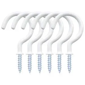 12 Pack Vinyl Coated Ceiling Hooks,Screw-in Mug Hooks | Multi-Function Wall Hooks Kitchen Hooks Cup Hooks for Indoors Outdoors (White, 1-1/4 Inch) 12 Pack Vinyl Coated Ceiling Hooks,Screw-in Mug Hooks | Multi-Function Wall Hooks Kitchen Hooks Cup Hooks for Indoors Outdoors (White, 1-1/4 Inch)