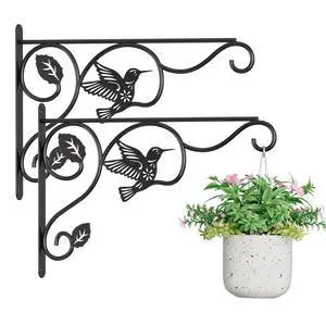 2 Pack Heavy Duty Plant Hooks for Hanging - 12 Inch Metal Wall Hangers Indoor/Outdoor, Sturdy Plant Bracket for Bird Feeders, Planters, Lanterns, Wind Chimes - Patio, Garden, Home Decor (Black) 2 Pack Heavy Duty Plant Hooks for Hanging - 12 Inch Metal Wall Hangers Indoor/Outdoor, Sturdy Plant Bracket for Bird Feeders, Planters, Lanterns, Wind Chimes - Patio, Garden, Home Decor (Black)