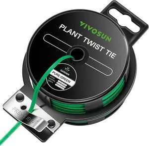 Twist Ties, 164 ft (50m) PE-Coated Green Plant Ties with Cutter, Reusable & Flexible Tomate Ties for Plant Support, Indoor Outdoor Gardening, Cable Management, Home Office Organization Twist Ties, 164 ft (50m) PE-Coated Green Plant Ties with Cutter, Reusable & Flexible Tomate Ties for Plant Support, Indoor Outdoor Gardening, Cable Management, Home Office Organization