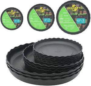12Pcs Plant Saucer, 6 8 10 Inch Durable Plastic Plant Tray, Black Round Plant Pot Saucers, Drip Tray for Indoor and Outdoor Garden 12Pcs Plant Saucer, 6 8 10 Inch Durable Plastic Plant Tray, Black Round Plant Pot Saucers, Drip Tray for Indoor and Outdoor Garden