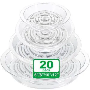 20 Pack Clear Plant Saucers (6/8/10/12 in) Indoor/Outdoor | Plant Saucer, Plant Trays, Plant Drip Trays, Plant Water Catcher Tray, Plastic Trays for Plants, Flower Pot Saucers. 20 Pack Clear Plant Saucers (6/8/10/12 in) Indoor/Outdoor | Plant Saucer, Plant Trays, Plant Drip Trays, Plant Water Catcher Tray, Plastic Trays for Plants, Flower Pot Saucers.