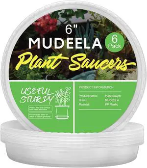 6-Pack Plastic Plant Saucers Tray for Indoor, 6 Inches, Clear | Durable, Thicker, Stronger, Deeper, Round Plant Dish Pant Plate to Catch Water for Flower and Plant Pot 6-Pack Plastic Plant Saucers Tray for Indoor, 6 Inches, Clear | Durable, Thicker, Stronger, Deeper, Round Plant Dish Pant Plate to Catch Water for Flower and Plant Pot