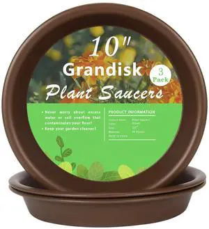 Plant Saucer 10 inch, Heavy Large Planter Durable Thicker Plastic Plant Trays for Indoors and Outdoor, Plant Saucer Drip Trays,Brown(10" - 3 Pack) Plant Saucer 10 inch, Heavy Large Planter Durable Thicker Plastic Plant Trays for Indoors and Outdoor, Plant Saucer Drip Trays,Brown(10" - 3 Pack)