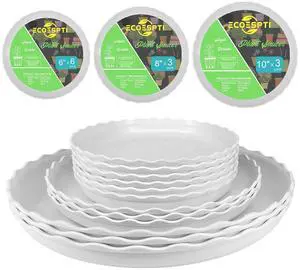 12Pcs Plant Saucer, 6 8 10 Inch Durable Plastic Plant Trays for Pots, White Round Plant Pot Saucers, Drip Tray for Indoor and Outdoor Garden 12Pcs Plant Saucer, 6 8 10 Inch Durable Plastic Plant Trays for Pots, White Round Plant Pot Saucers, Drip Tray for Indoor and Outdoor Garden
