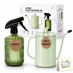 2 Pack Small Watering Can for Indoor Plants, 20 oz Metal Plant Watering Can with Long Spout for House Plants, 13.5 oz Glass Plant Mister Spray Bottle for Bonsai Garden Flowers Decorative 2 Pack Small Watering Can for Indoor Plants, 20 oz Metal Plant Watering Can with Long Spout for House Plants, 13.5 oz Glass Plant Mister Spray Bottle for Bonsai Garden Flowers Decorative