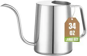 Plant Watering Can, 304 Stainless Steel Watering Can Indoor, 34 oz | Long spout reaches roots; ergonomic handle controls pouring, with 1000 ml capacity for indoor plants at home or office Plant Watering Can, 304 Stainless Steel Watering Can Indoor, 34 oz | Long spout reaches roots; ergonomic handle controls pouring, with 1000 ml capacity for indoor plants at home or office