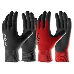 Gardening Gloves for Men, 6 Pairs Breathable Rubber Coated for Garden Weeding Landscaping, Outside Work for Lawn Yard, Men's Medium Size, Black & Red Gardening Gloves for Men, 6 Pairs Breathable Rubber Coated for Garden Weeding Landscaping, Outside Work for Lawn Yard, Men's Medium Size, Black & Red